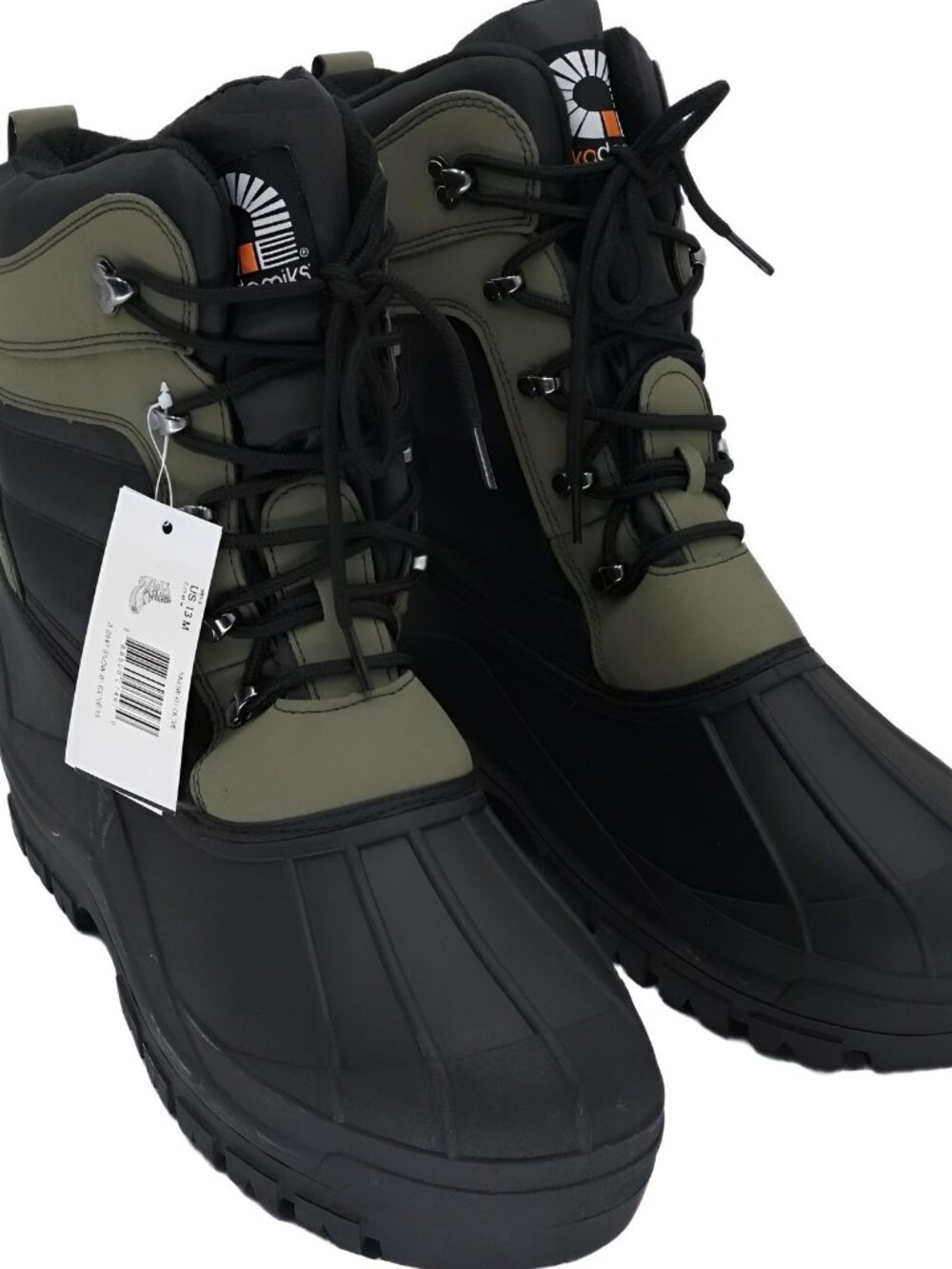 Aakademiks Black & Green Synthetic Mens Snow Boots Size 13M